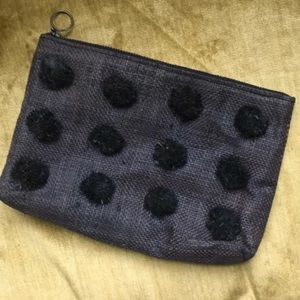 Madewell Navy Blue Pom Pom Pouch
